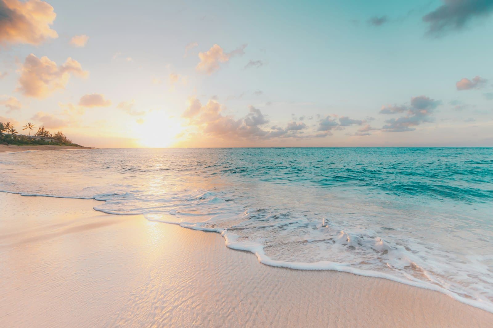 Golden hour on a quiet tropical shoreline